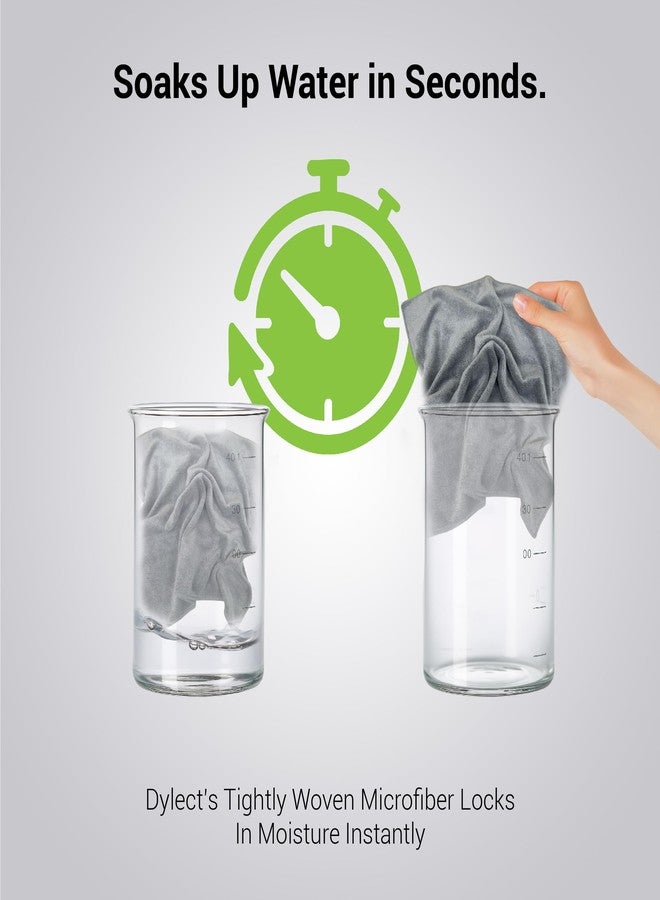 Dylect® 400 GSM Microfiber Cleaning Towels for Car, Bike & Home 40x40 cm, Super Absorbent, Quick Dry, Lint-Free, Scratch-Free Multipurpose Cloth for Washing, Dusting, Polishing, Pack of 4, Green/Grey - Image 4